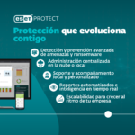 ESET Protect: Protección que evoluciona contigo Detección y prevención avanzada de amenazas y ransomware Administración centralizada en la nube o local Soporte y acompañamiento local en Costa Rica y personalizado Reportes automatizados e inteligencia en tiempo real Escalabilidad para crecer al ritmo de tu empresa